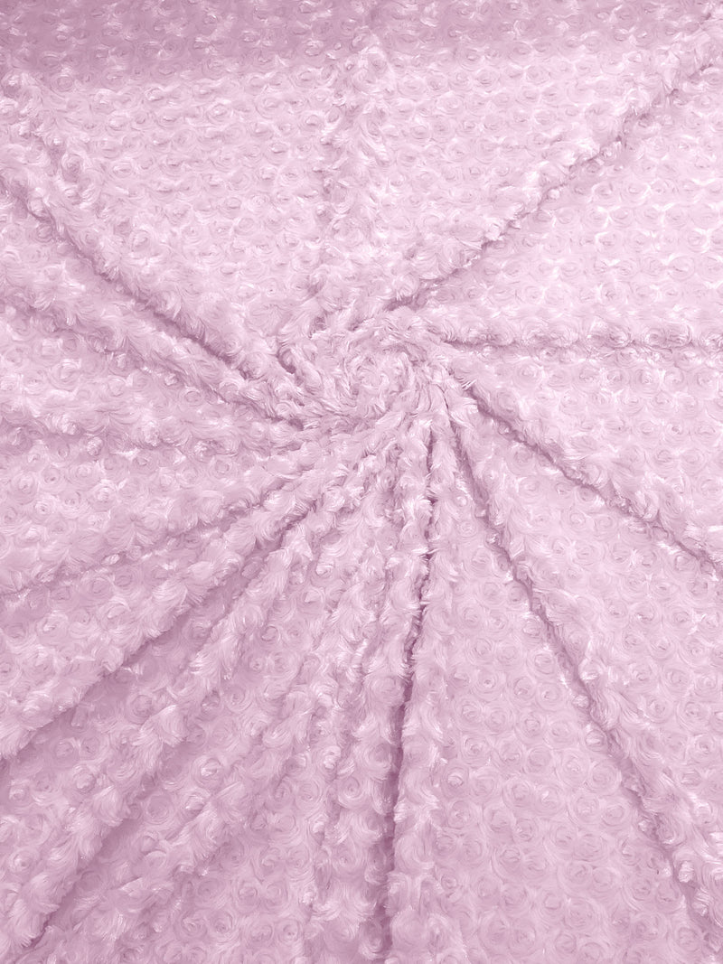 Pink - Solid Rosebud Minky Soft Snuggle Fabric 58/59" Wide Sold By The Yard.