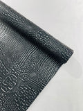 Two Tone Metallic Gator Fake Leather Upholstery, 3-D Crocodile Skin Texture Faux Leather PVC Vinyl/54" Wides