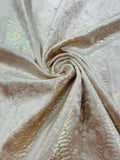 Illusion foil Snake design on a stretch velvet fabric-Sold by the yard.