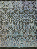 KING DAMASK SEQUIN STRETCH MESH FABRIC (By The Yard)