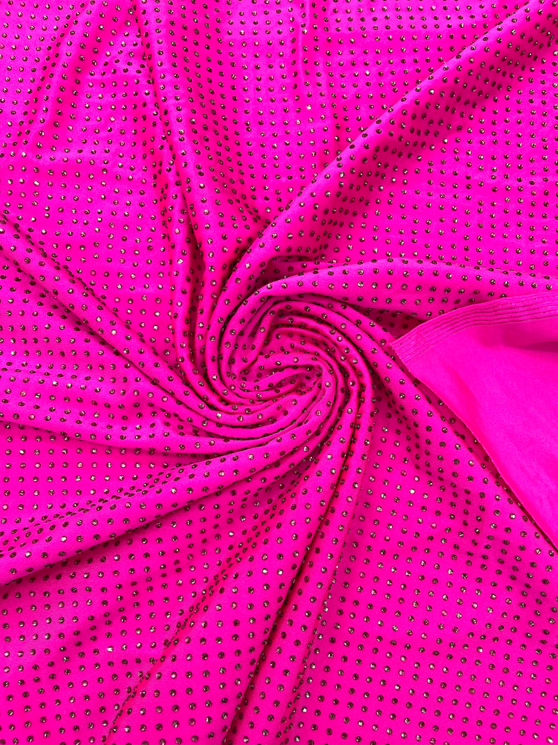 RHINESTONE NYLON SPANDEX FABRIC (By The Yard)