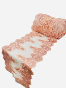 14"Wide Sequins Metallic Embroidered Lace on Mesh Fabric, Trim Lace, Table Runner. Sold By The Yard. - New Creations Fabric & Foam Inc