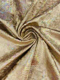 Illusion foil Snake design on a stretch velvet fabric-Sold by the yard.