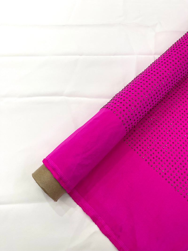 RHINESTONE NYLON SPANDEX FABRIC (By The Yard)