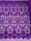 KING DAMASK SEQUIN STRETCH MESH FABRIC (By The Yard)
