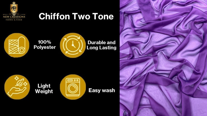 Chiffon Two Tone Sheer Fabric, by The Yard.