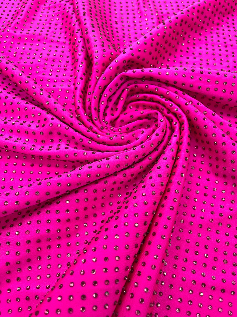 RHINESTONE NYLON SPANDEX FABRIC (By The Yard)