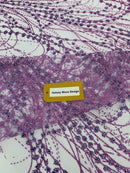 Galaxy Glitter Design On A Mesh Lace 54" Wide| New Creations Fabric & Foam Inc.