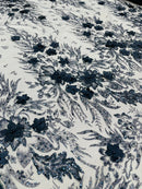 3D Floral Big Glitter Damask Design On A Mesh Lace 54" Wide| New Creations Fabric & Foam Inc. - New Creations Fabric & Foam Inc