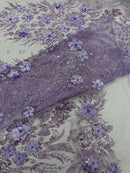 3D Floral Big Glitter Damask Design On A Mesh Lace 54" Wide| New Creations Fabric & Foam Inc. - New Creations Fabric & Foam Inc