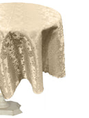 48" ROUND TABLECLOTH ROSES JACQUARD SATIN - New Creations Fabric & Foam Inc