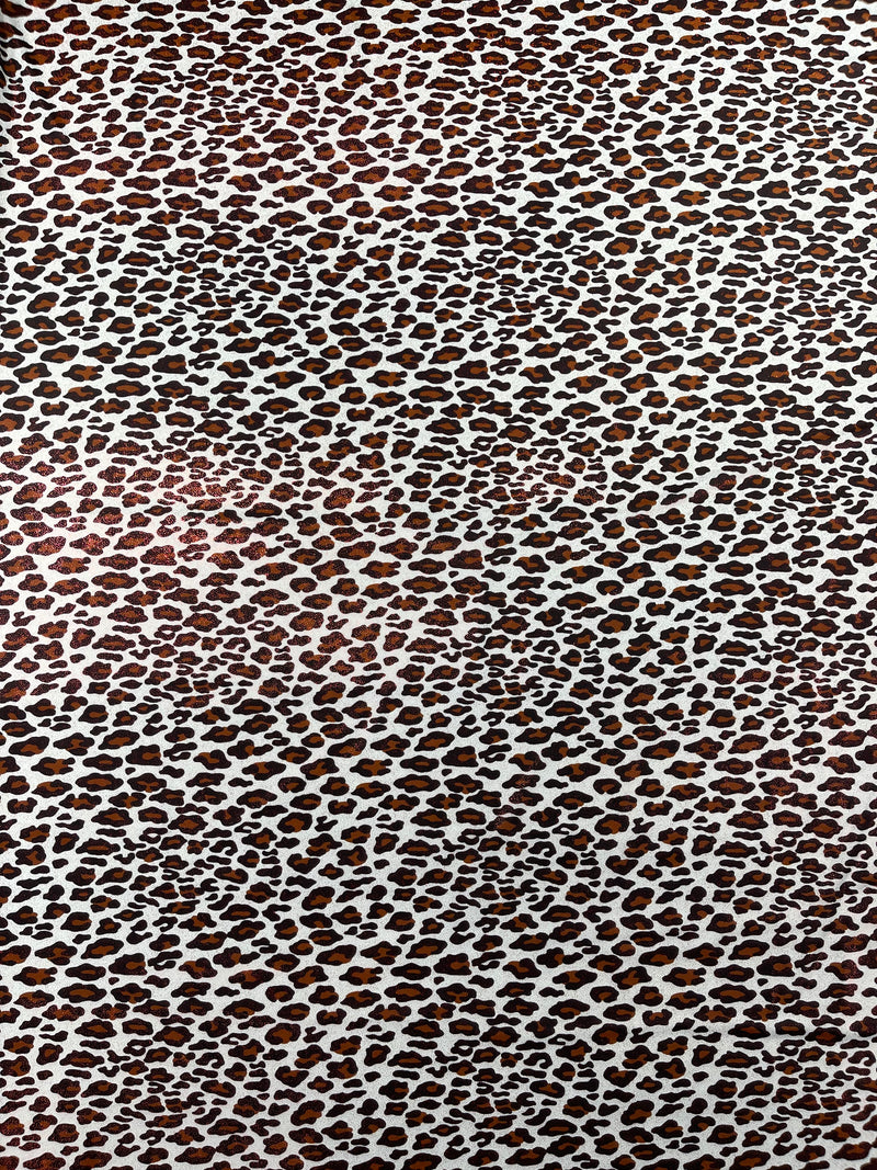 LEOPARD PRINT WITH FOIL STRETCH SPANDEX FABRIC (by the yard)