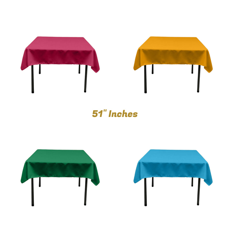 51" SQUARE POLY POPLIN TABLECLOTH