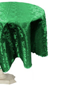 58" ROUND TABLECLOTH ROSES JACQUARD SATIN. - New Creations Fabric & Foam Inc