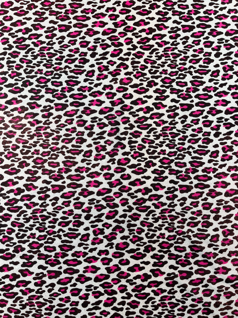LEOPARD PRINT WITH FOIL STRETCH SPANDEX FABRIC (by the yard)