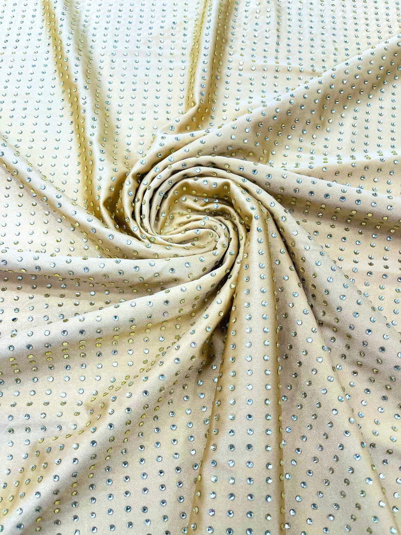 RHINESTONE NYLON SPANDEX FABRIC (By The Yard)