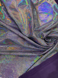 OIL SLICK IRIDESCENT FOGGY FOIL STRETCH VELVET (By The Yard