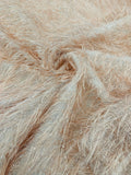 Shaggy Jacquard Faux Ostrich/Eye Lash Feathers Fringe With Metallic Thread By The Yard