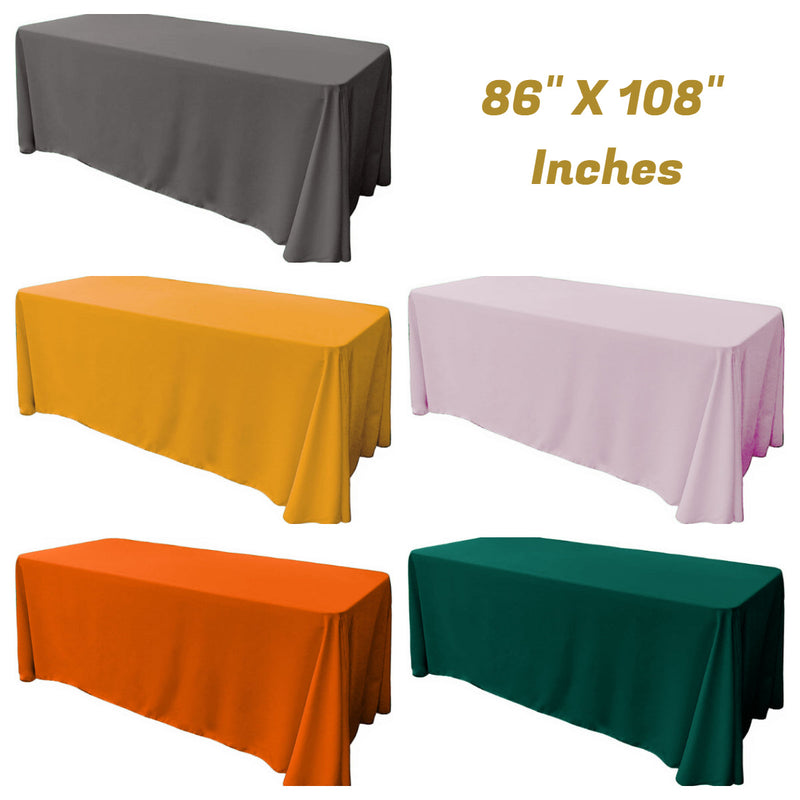 90" X 108" Rectangular Seamless Polyester Poplin Tablecloth, for Party/Wedding Tablecloth