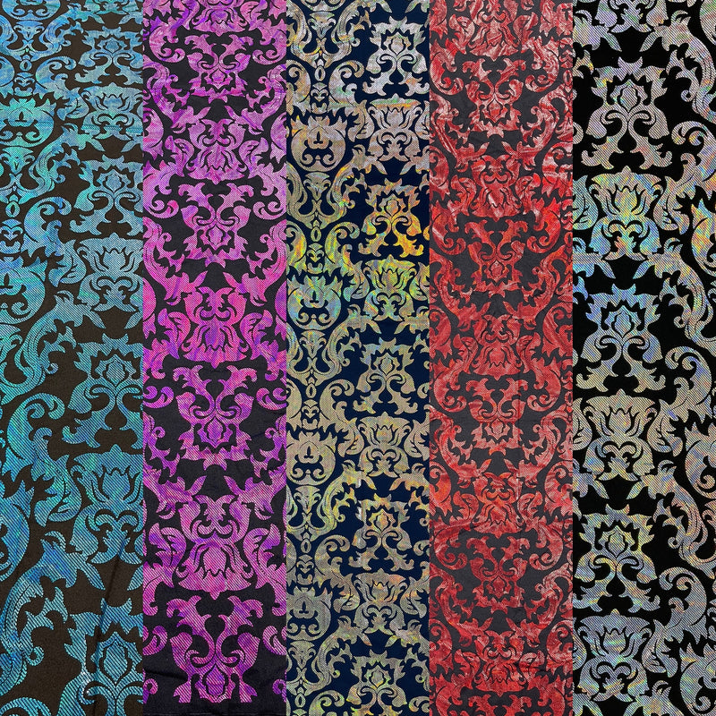 HOLOGRAPHIC DAMASK NYLON SPANDEX (By The Yard)