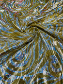 Foil flame spandex | New Creation Fabric & Foam