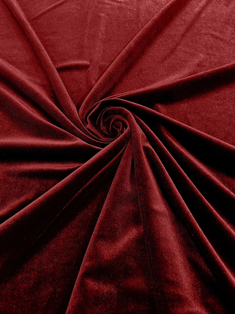 Solid Stretch Velvet Fabric  58/59" Wide 90% Polyester/10% Spandex By The Yard.