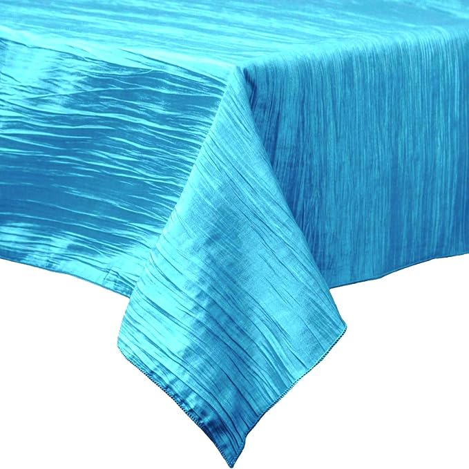 Rectangular Light Weight Accordion Design Crushed Taffeta Seamless Table Overlay. (58" Inches x 120" Inches)