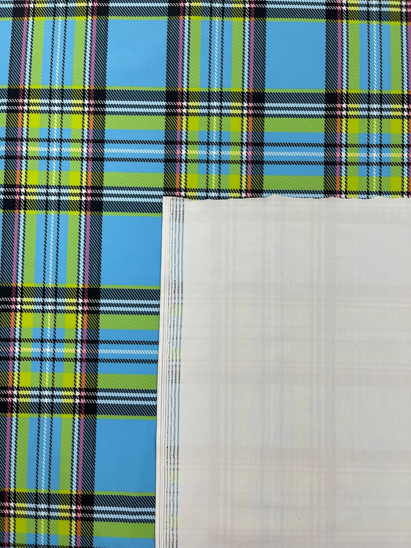 PLAID MULTICOLOR CHECKERED SPANDEX (by the yard)