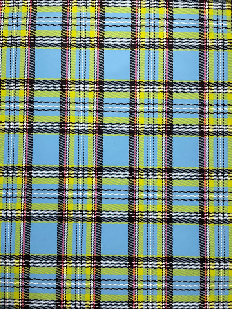 PLAID MULTICOLOR CHECKERED SPANDEX (by the yard)