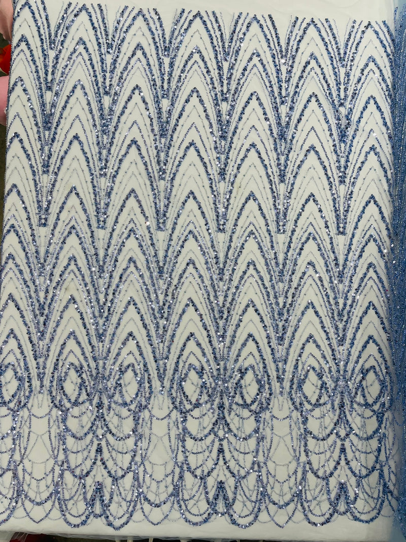 Luxury Chain Geometric Beaded Lace, by The Yard.