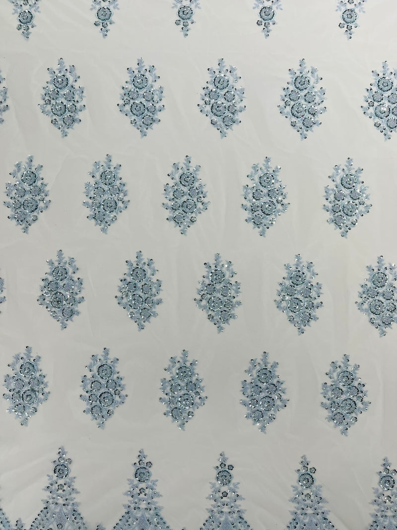 Classic Beaded Damask Lace, by The Yard.