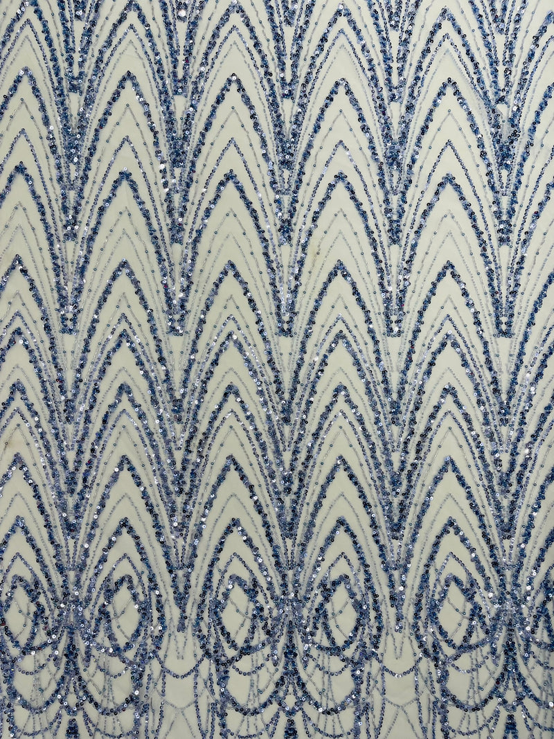 Luxury Chain Geometric Beaded Lace, by The Yard.