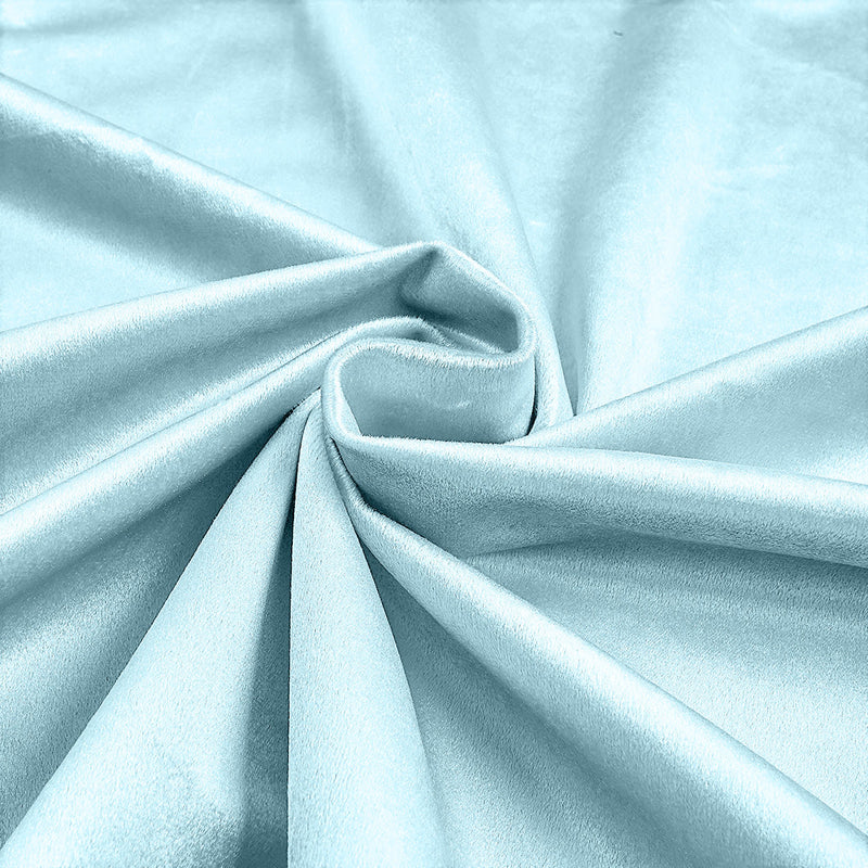 Baby Blue 58"/60Inches Wide Royal Velvet Upholstery Fabric. Sold By The Yard.