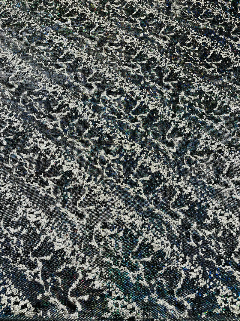 Snake Design Shattered Glass Nylon Spandex Fabric, 4-Way Stretch, by The Yard.