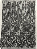 Vine/Root Sequin 4 Way Stretch Mesh Fabric, by The Yard.