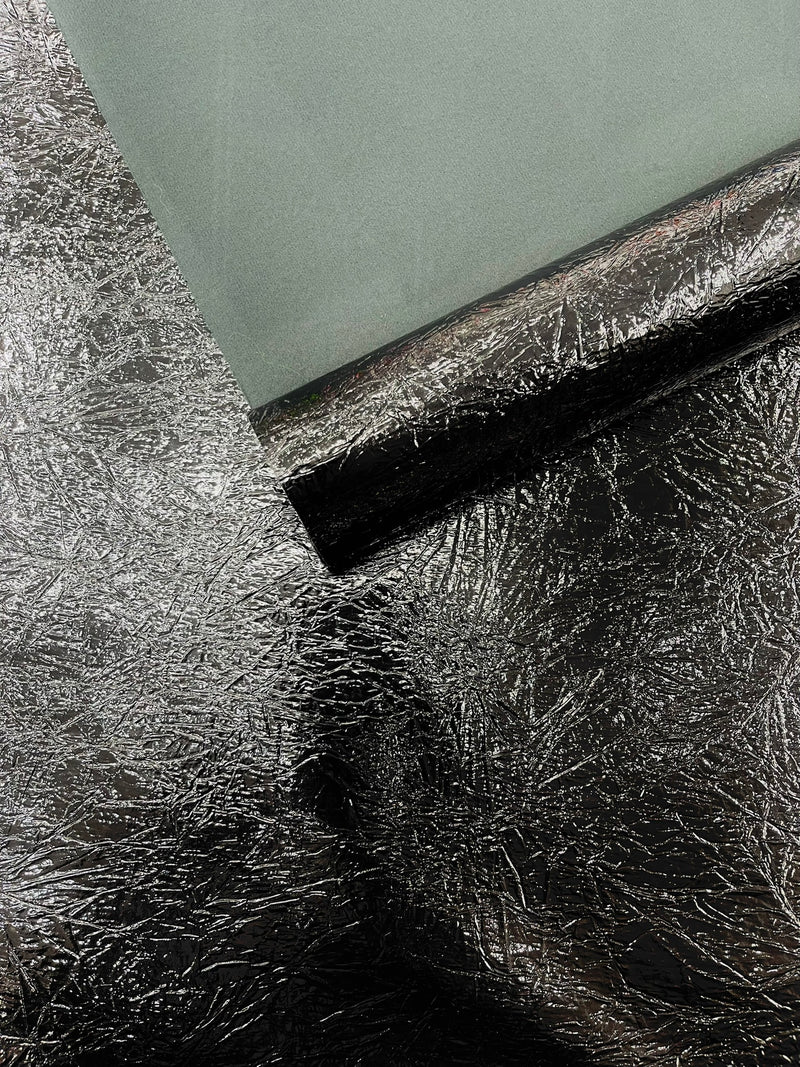 Crush Chrome Mirror Shiny Vinyl 54" Wide, Upholstery Crafting Accessories Applications.