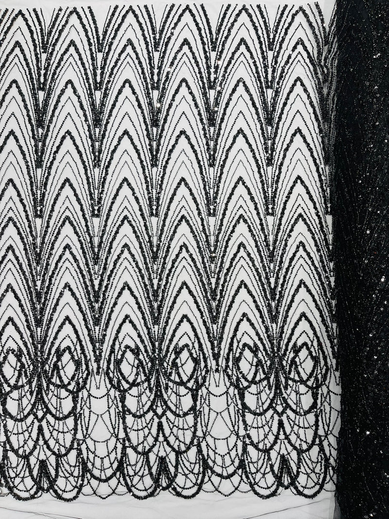 Luxury Chain Geometric Beaded Lace, by The Yard.