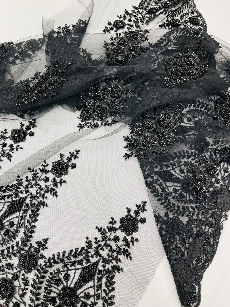 Classic Beaded Damask Lace, by The Yard.
