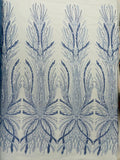 Palm Beaded Damask Design Fabric, by The Yard.