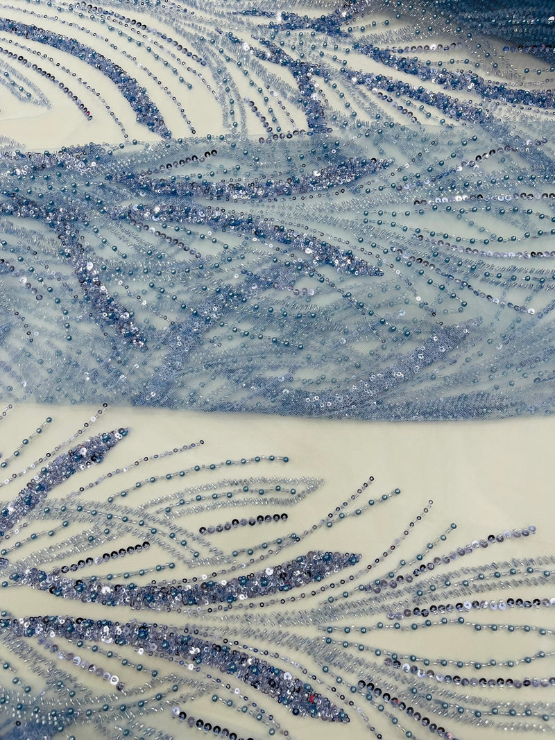 Palm Beaded Damask Design Fabric, by The Yard.