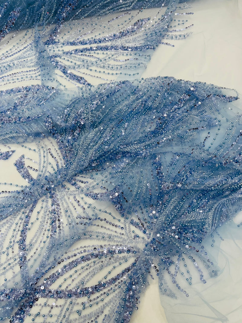 Palm Beaded Damask Design Fabric, by The Yard.