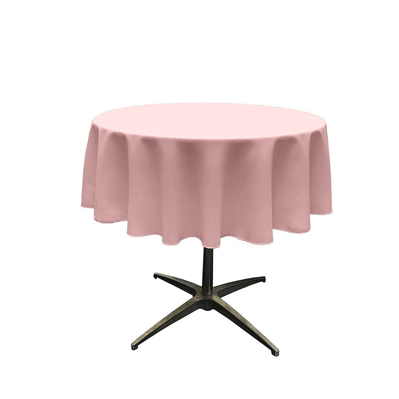 Blush Pink Round Polyester Poplin Seamless Tablecloth - Wedding Decoration Tablecloth