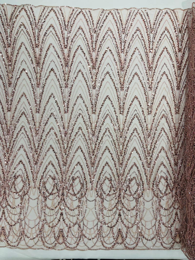 Luxury Chain Geometric Beaded Lace, by The Yard.