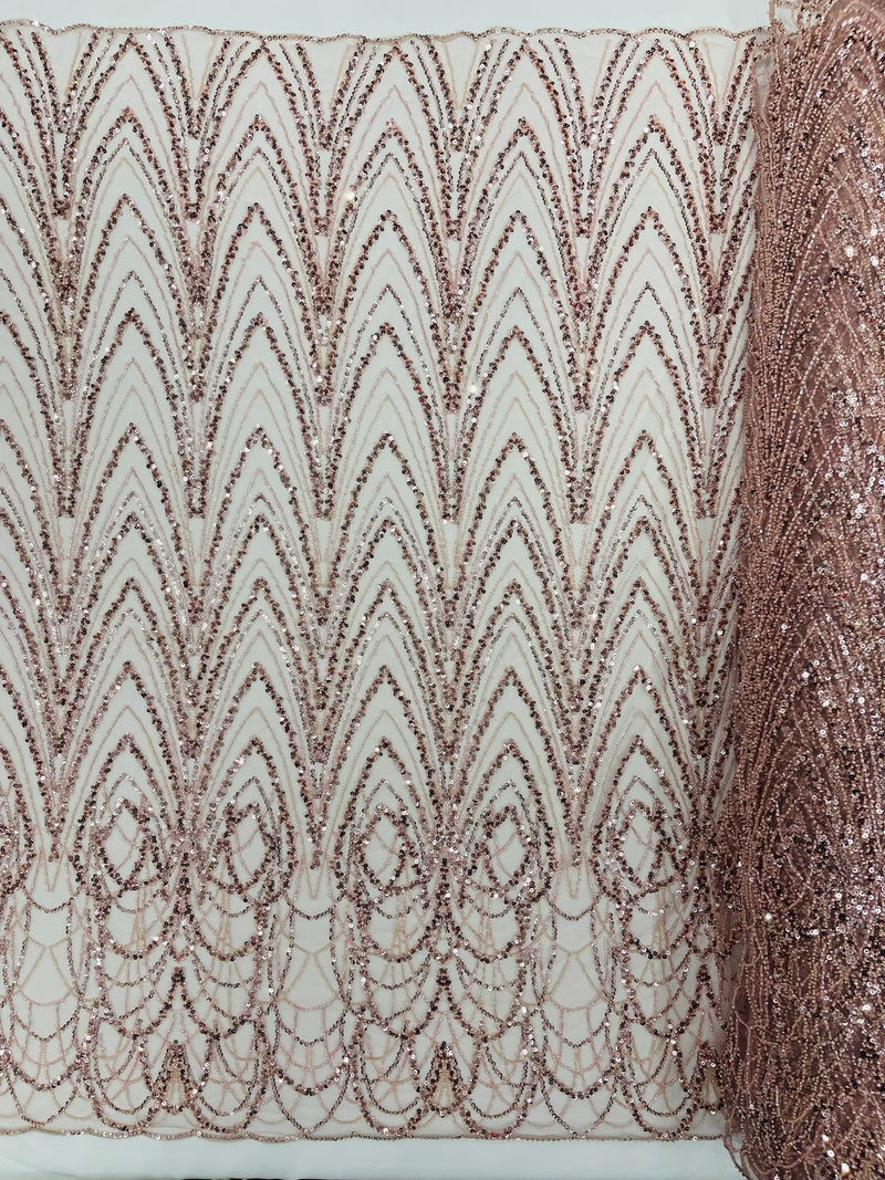 Luxury Chain Geometric Beaded Lace, by The Yard.