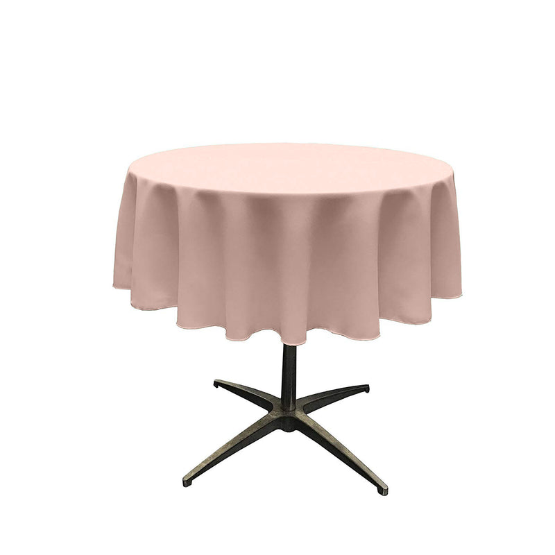 Blush Round Polyester Poplin Seamless Tablecloth - Wedding Decoration Tablecloth