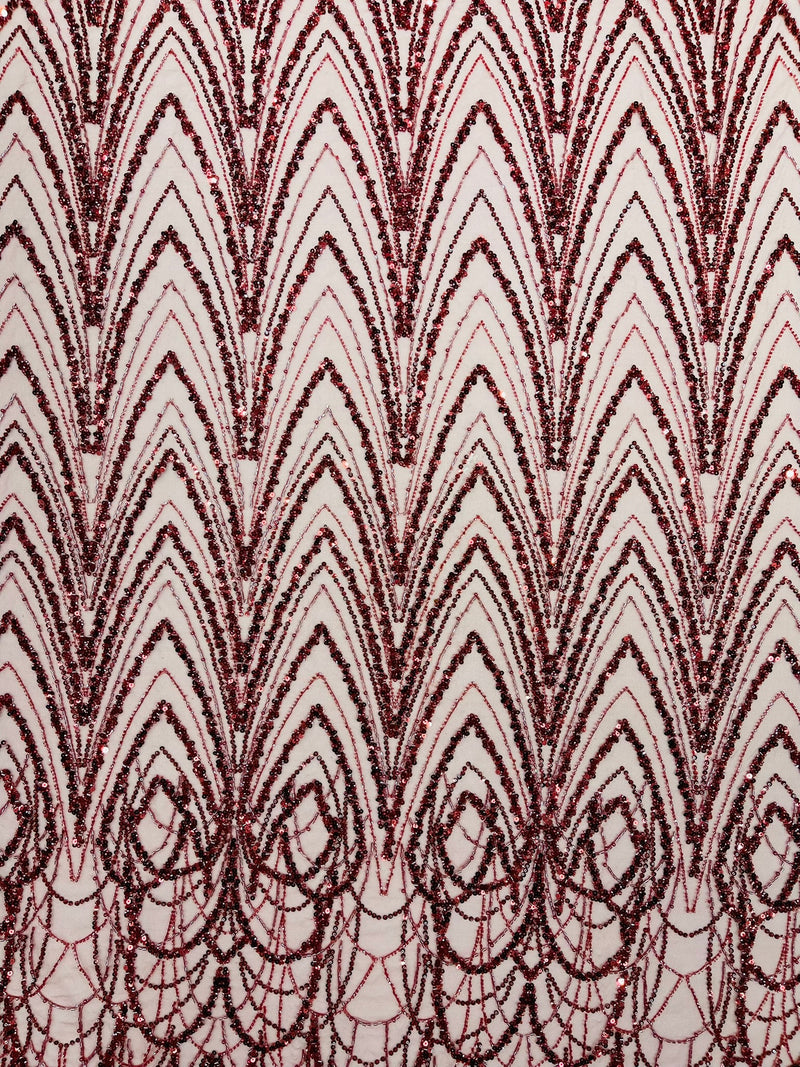 Luxury Chain Geometric Beaded Lace, by The Yard.