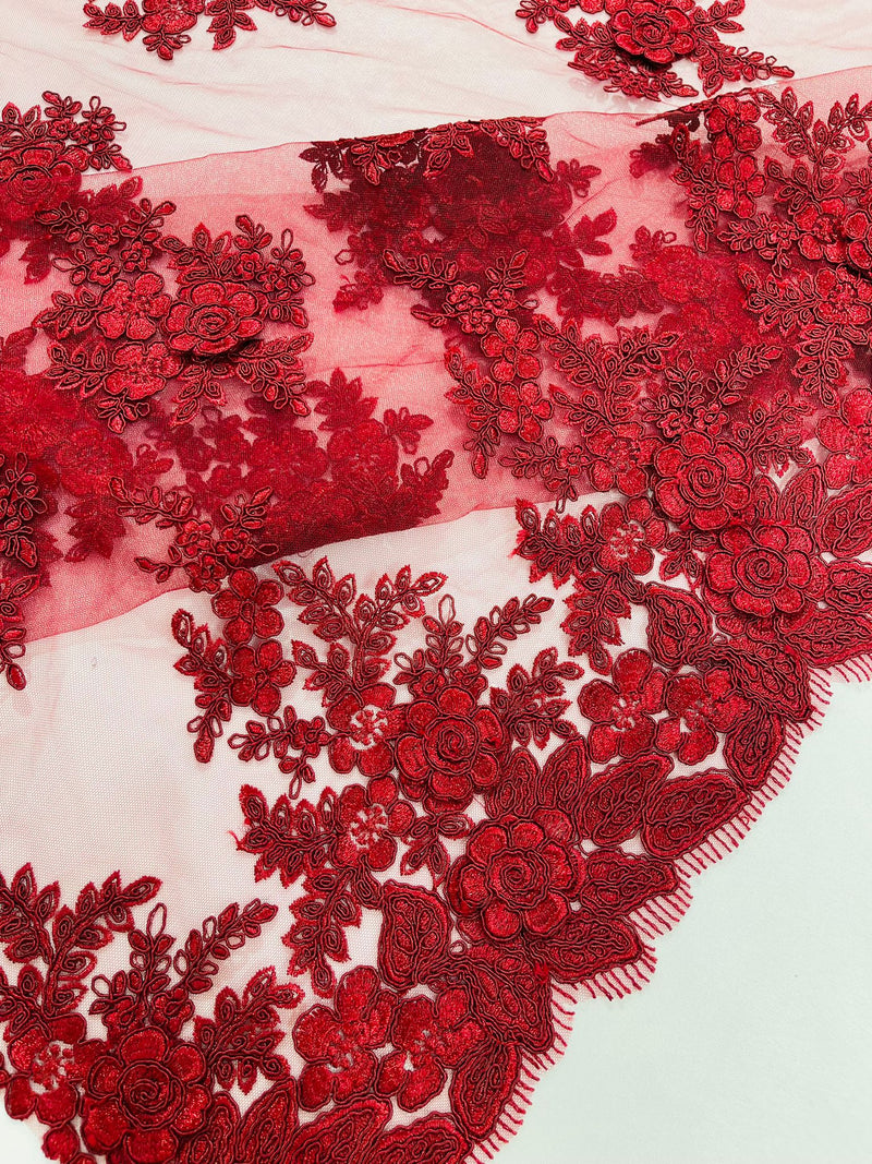 CORDED LACE 3D FLORAL (by the yard)