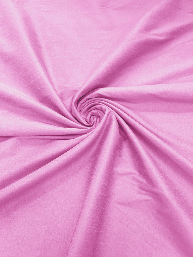 Candy Pink - Polyester Dupioni Faux Silk Fabric/ 55” Wide/Wedding Fabric/Home Decor.