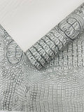Metallic Gator Vinyl Fabric 54" Wide / Upholstery Crafting Accessories Applications Faux Leather PVC.