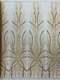 Palm Beaded Damask Design Fabric, by The Yard.